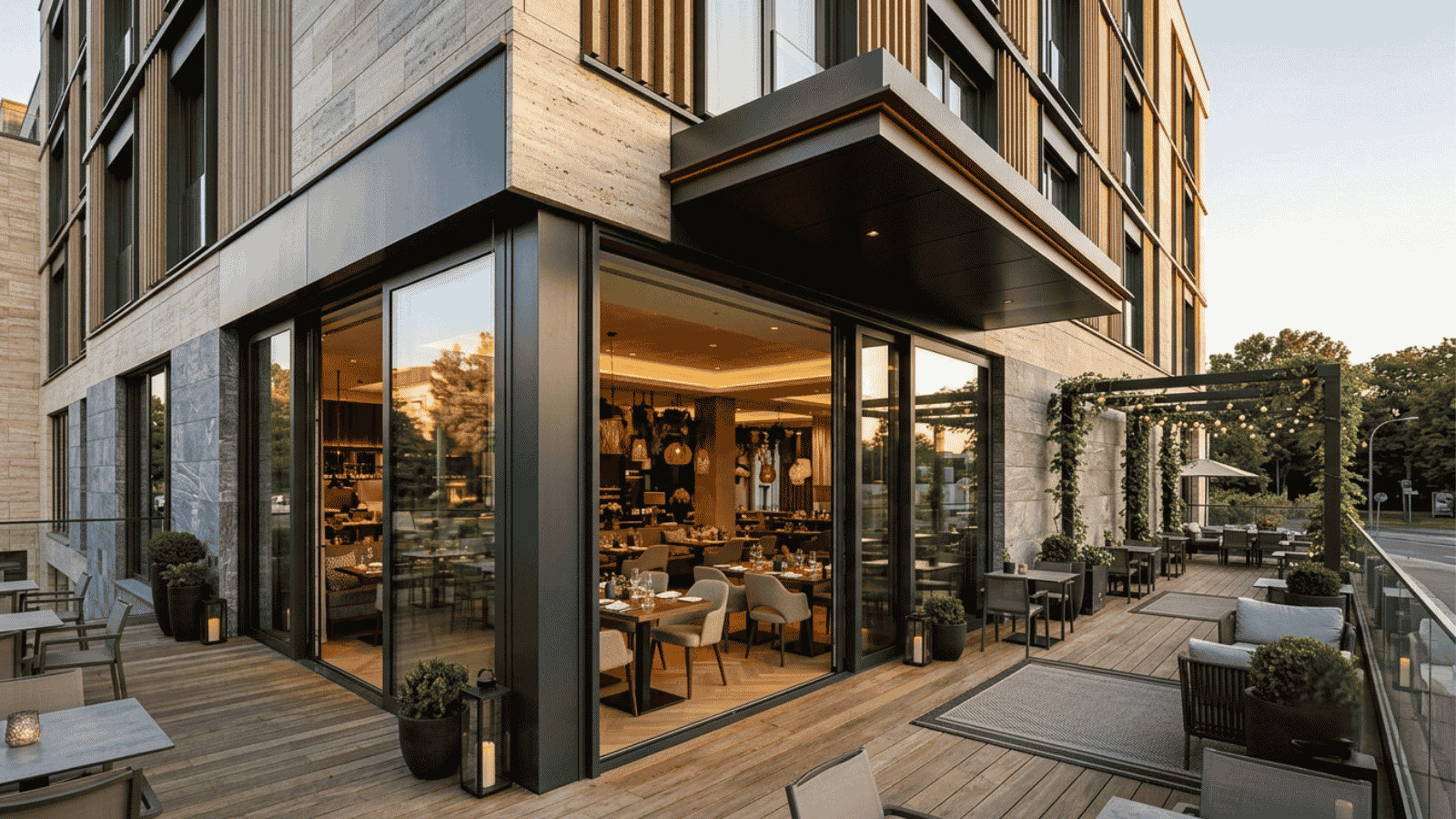 Menuiserie aluminium pour hôtel et restaurant (CHR)