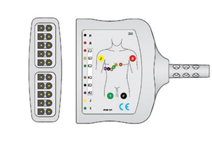 Spacelabs Compatible 12 Lead ECG Trunk Cable