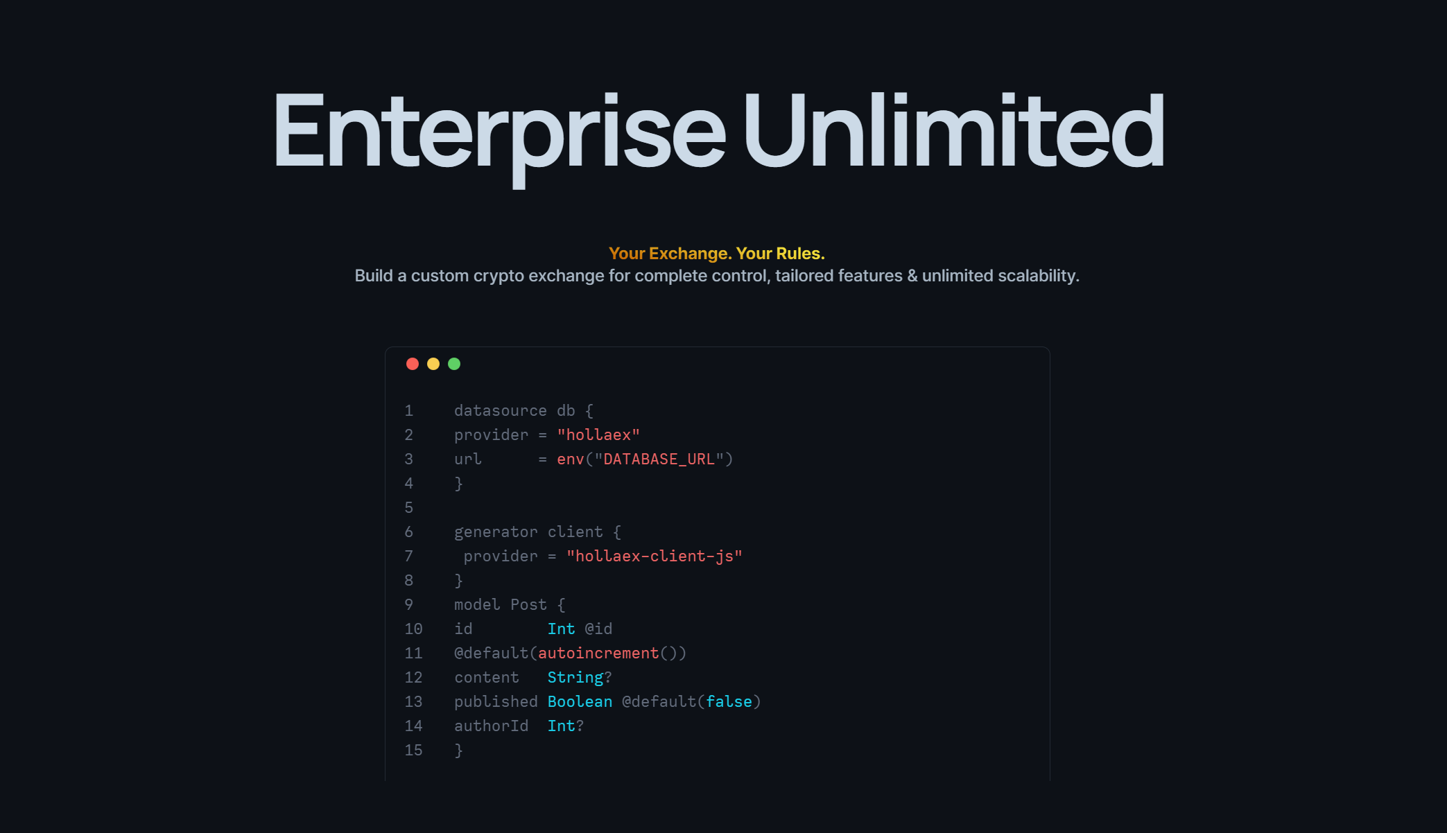 Pricing: HollaEx® Enterprise Unlimited Exchange