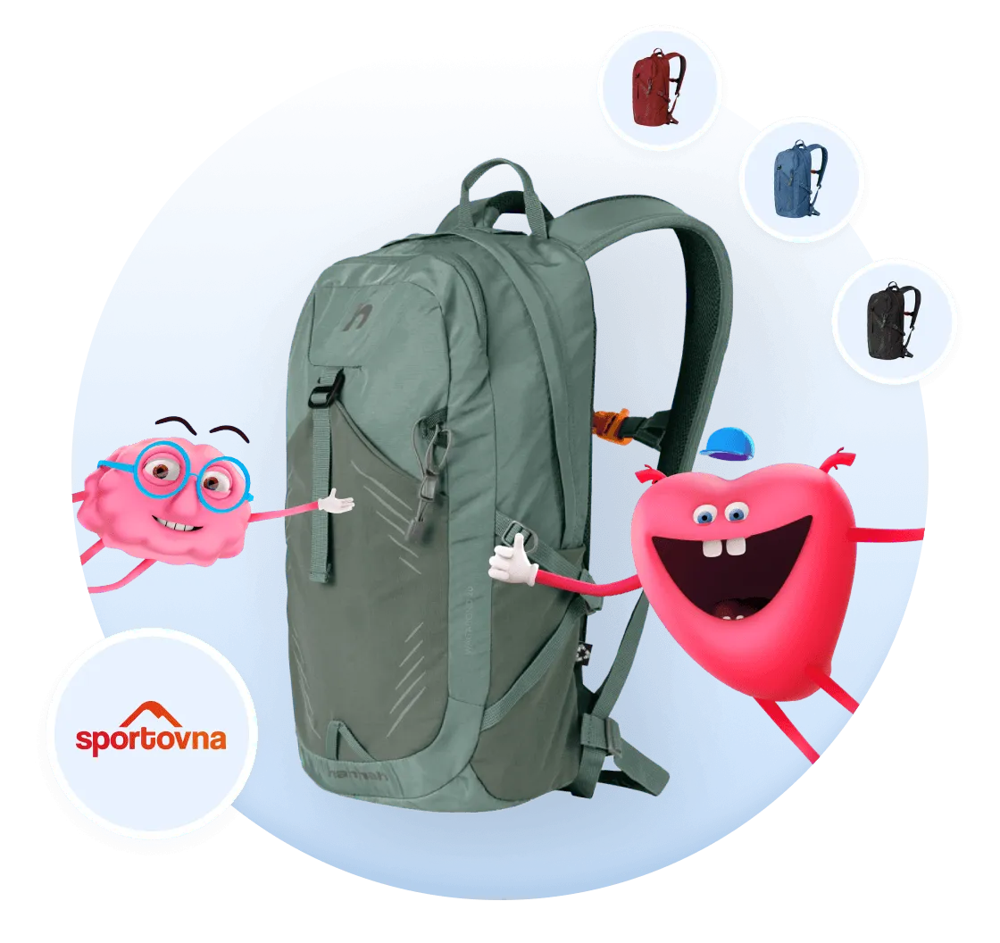 Maskoti mozek a srdce s batohy Hannah Camping Wagabond ze Sportovny