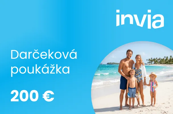 Darčekový poukaz v hodnote 200 € na nákup dovolenky v Invia
