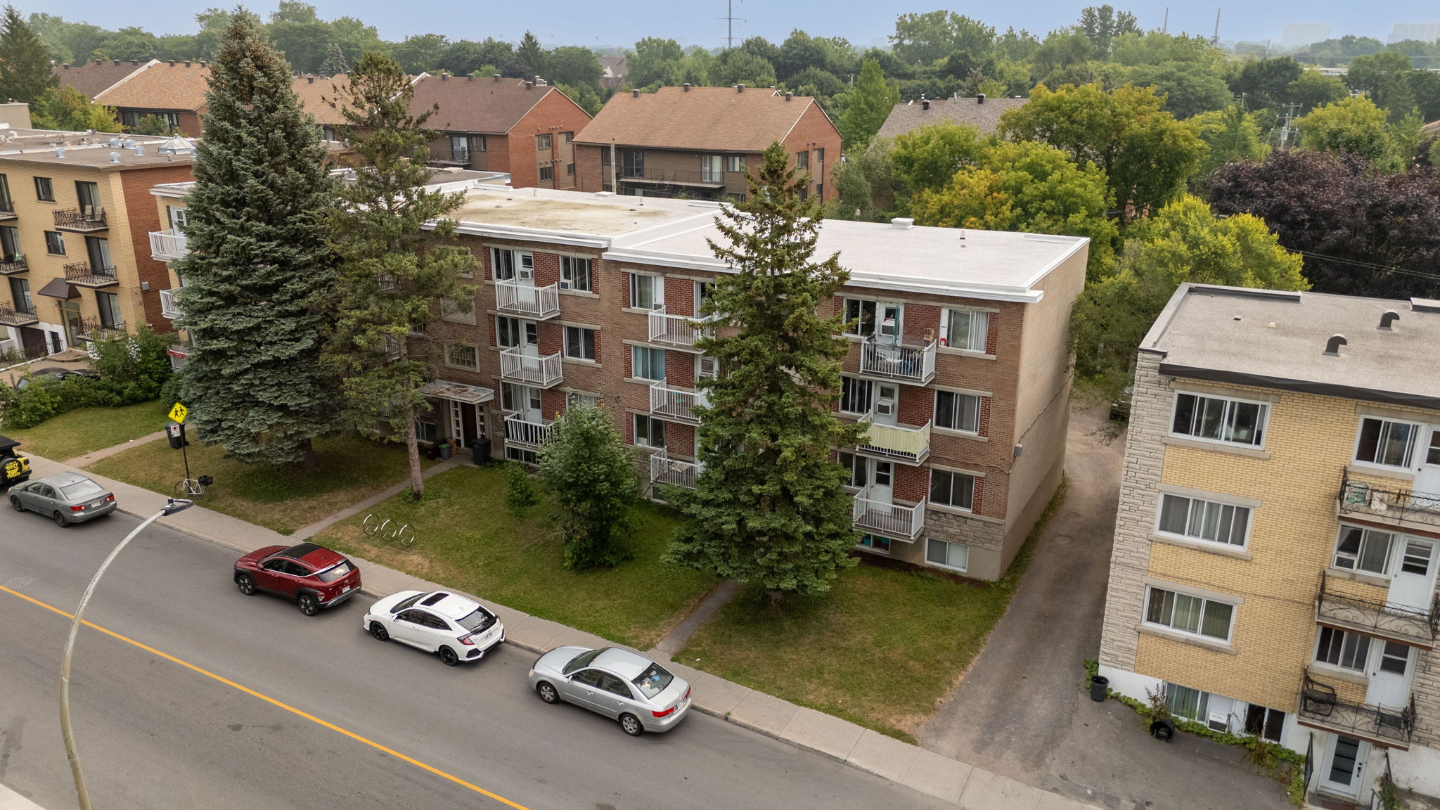 Aerial view of a VisionDev multifamily building in Montreal