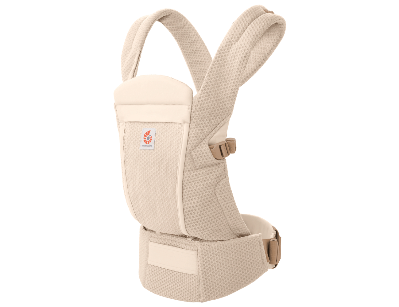 Parent carrying their baby in the new Ergobaby Omni Lite carrier