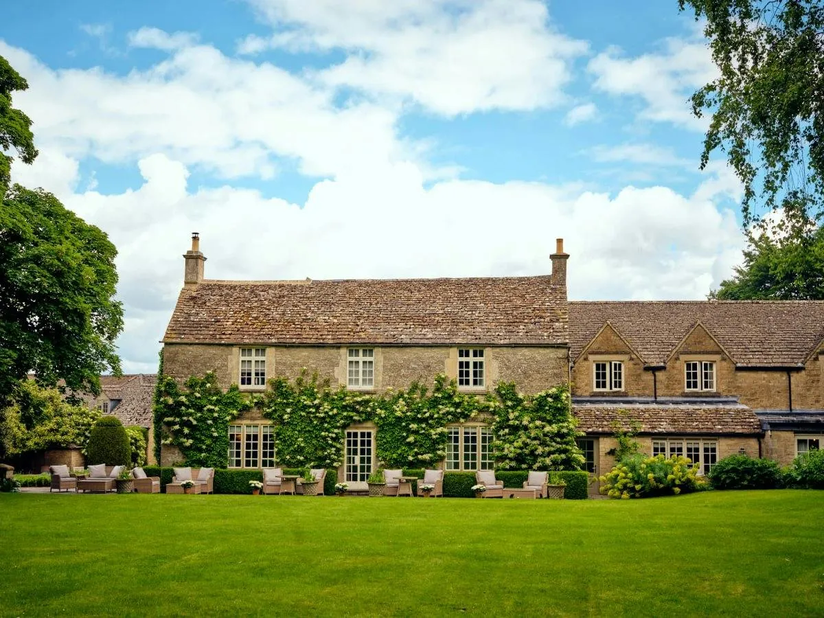 The honey-stone main house at Calcot and Spa in the Cotswolds