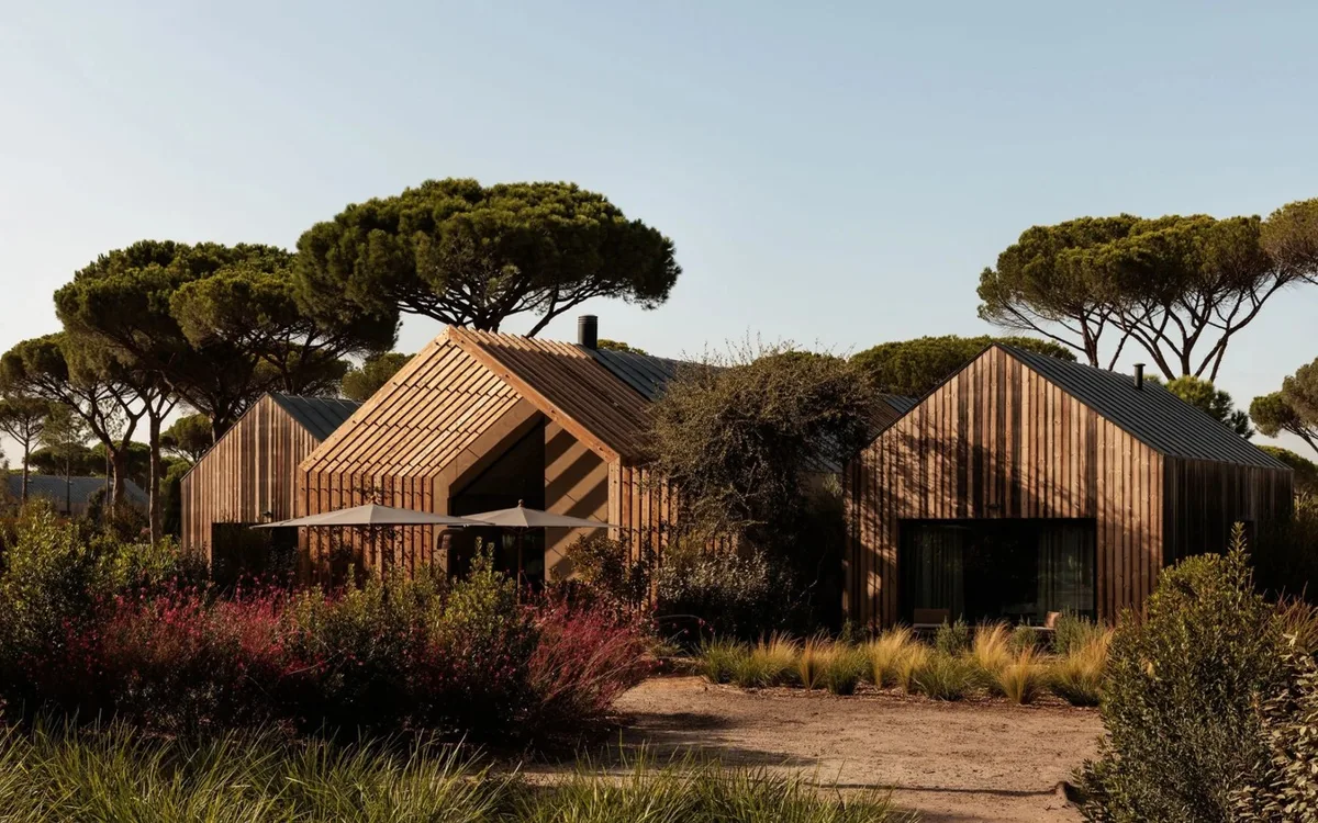 Timber cabana villas among the pine trees at Sublime Comporta