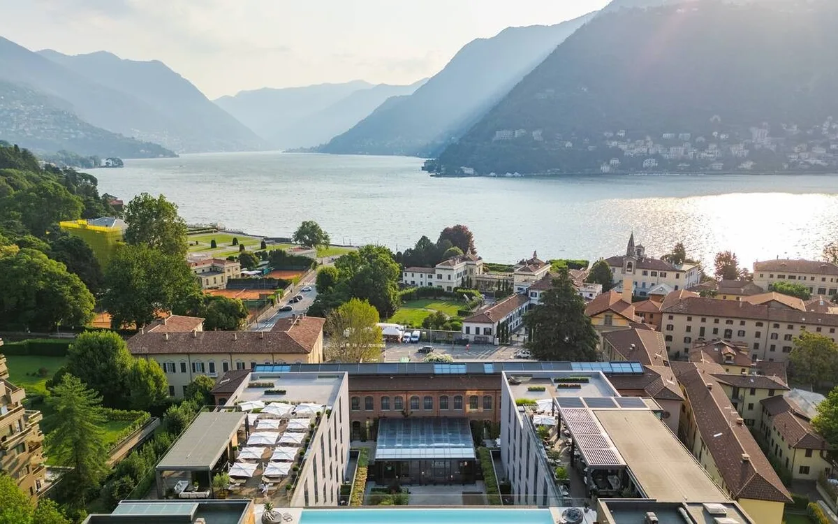 Hilton Lake Como above the lake and mountains in Italy