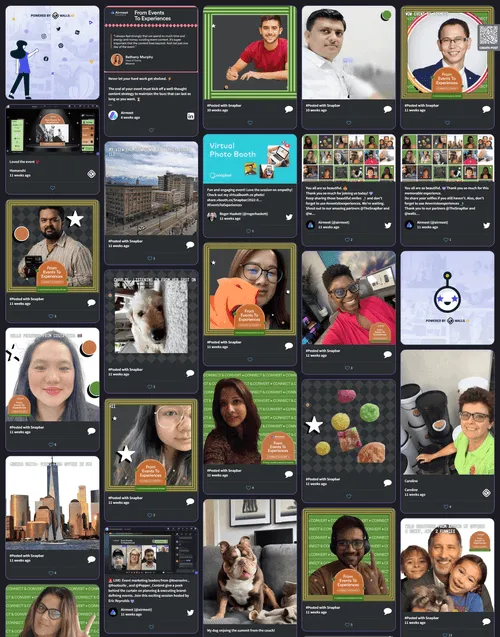 Screenshot der Social Wall eines Airmeet-Events