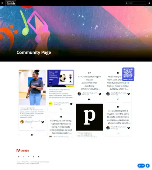 Social-Media-Feed auf einer Website für eine Hashtag-Kampagne.