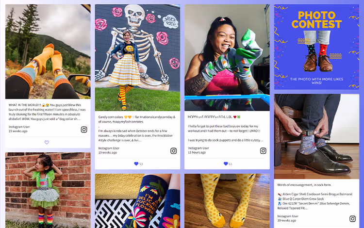 Screenshot einer Social Wall mit aktivierter Reactions-Funktion.