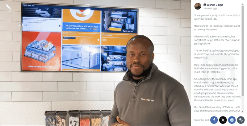 Social-Media-Feed auf einer Website – Social Proof von einem Walls.io-Kunden