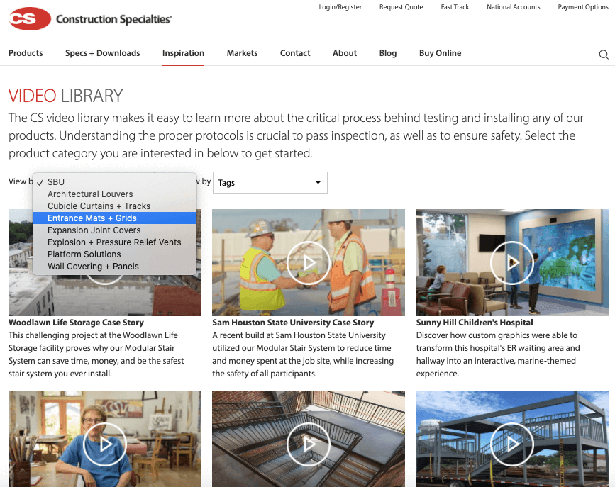 building materials ecommerce site