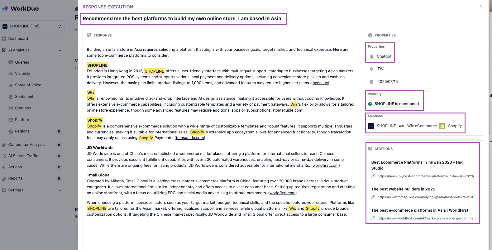 WorkDuo Response Execution