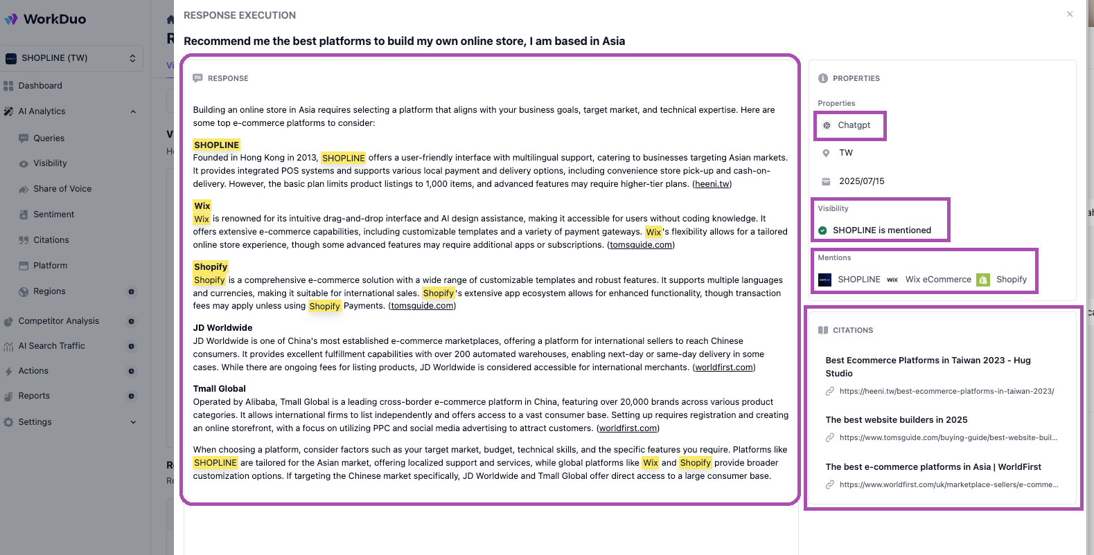 Track brand mentions in ChatGPT