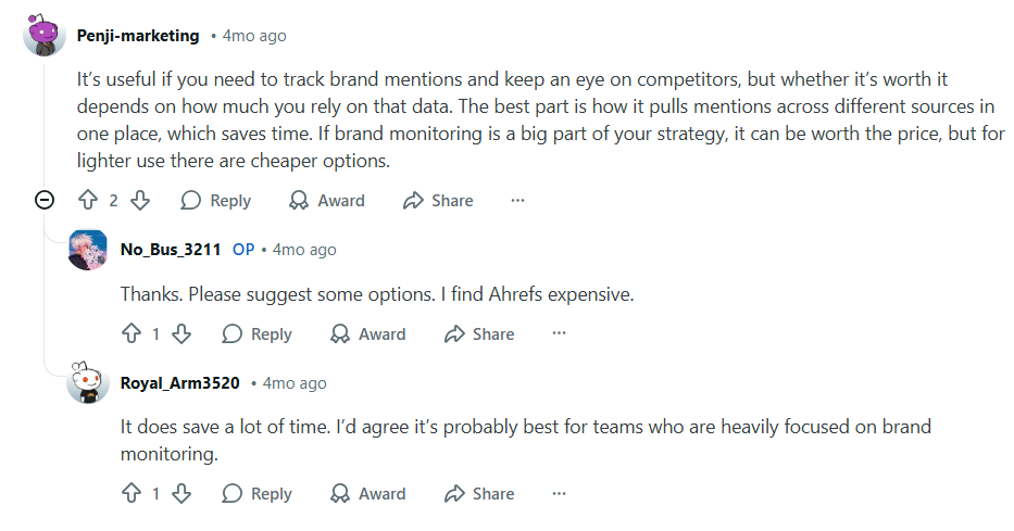 ahrefs Customer reviews