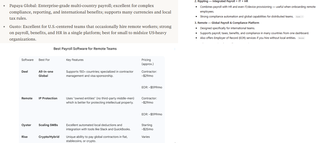 A sample query responses form Gemini, ChatGPT, and Perplexity