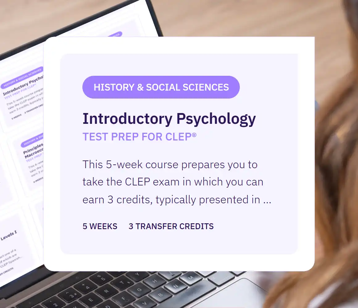 Student registering for completing the Introductory Psychology course in 5 weeks
