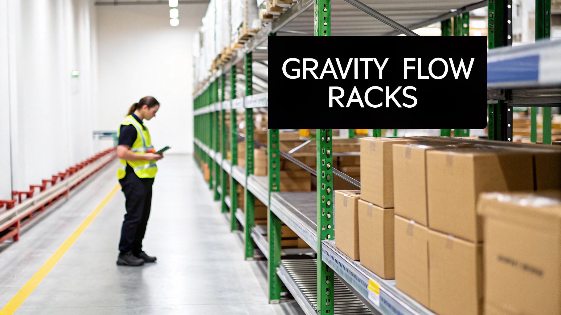 Gravity flow racks in action
