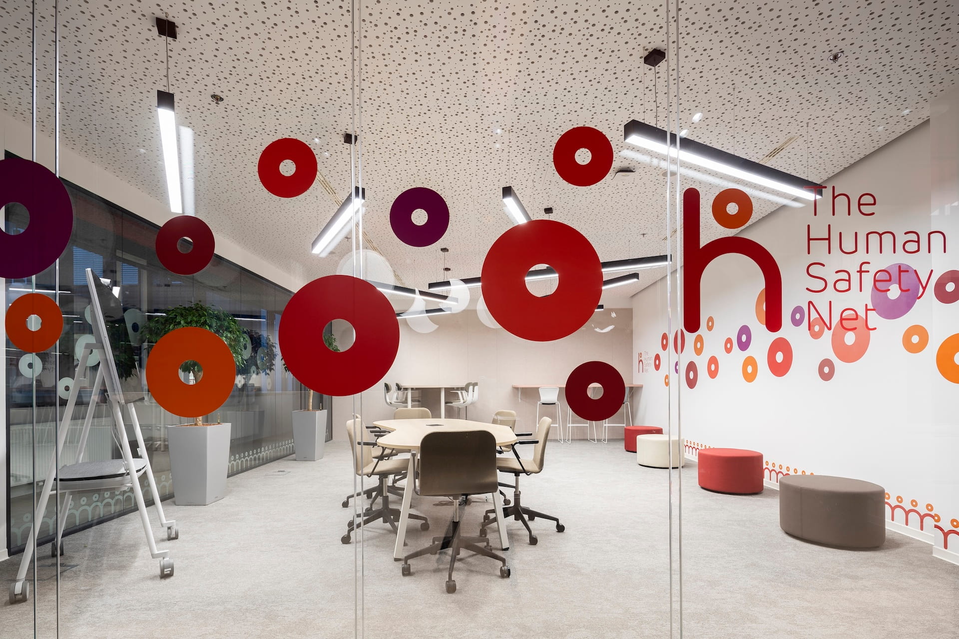 Smart workplace lockers at Slovak Telekom office.