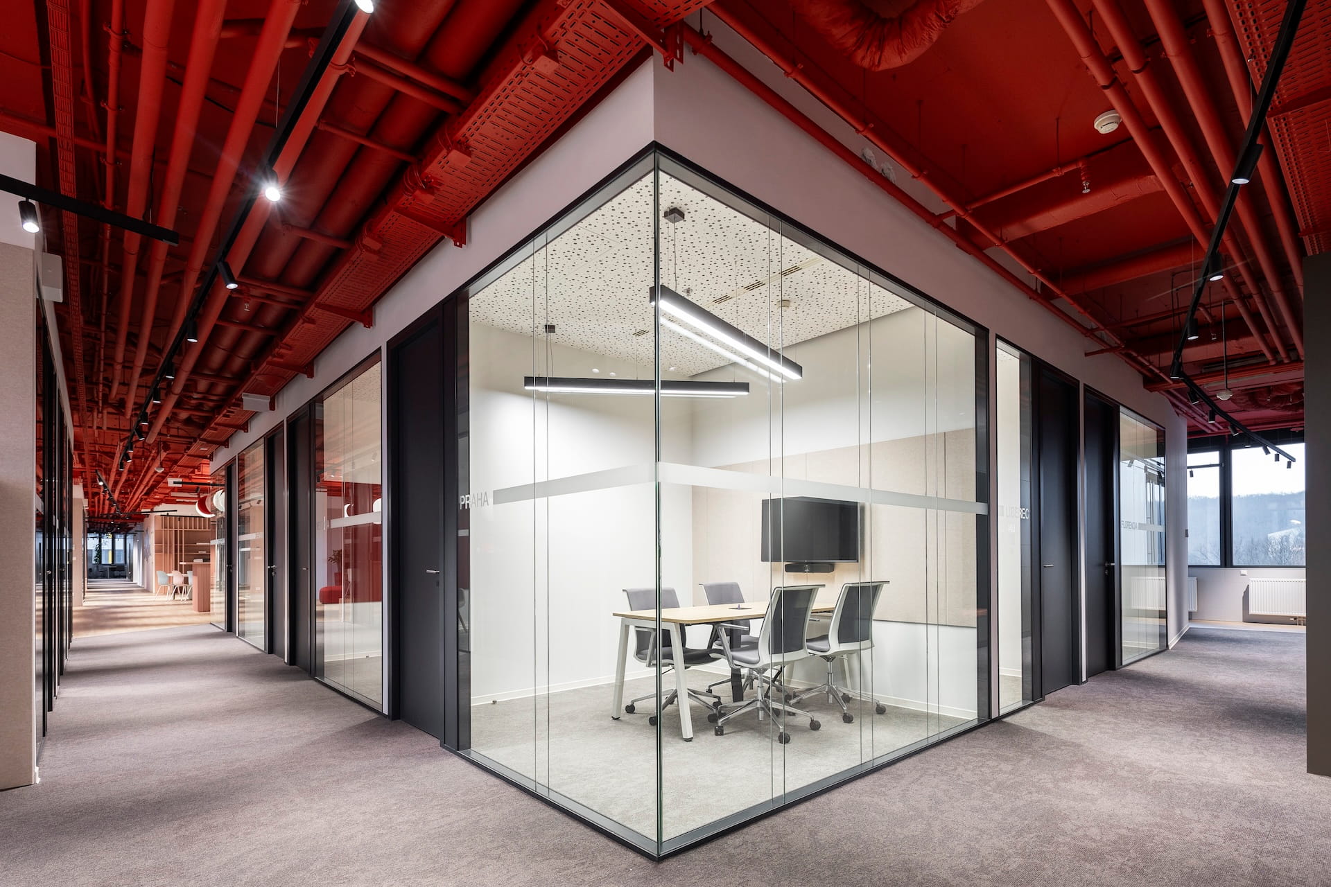 Smart workplace lockers at Slovak Telekom office.