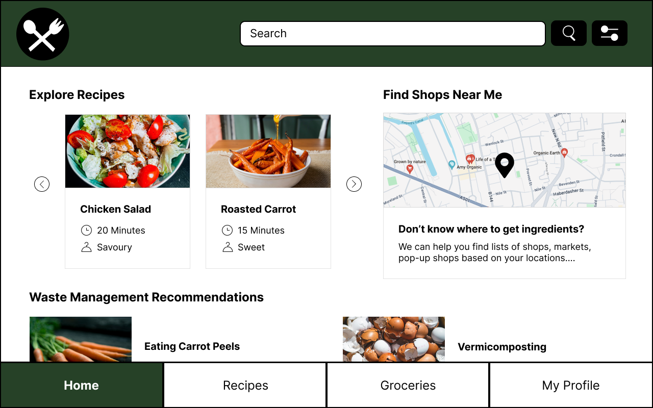 KitchenMate home dashboard on Echo Show