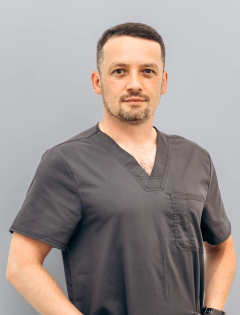 The photo shows Ivan Myhal — anesthesiologist at Mashtaler Ortho&Trauma Medical Center