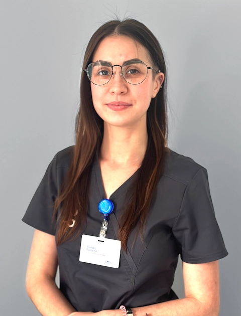 The photo shows Zinaida Burguzhi — senior nurse of Mashtaler Ortho&Trauma Medical Center