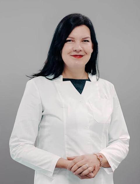 The photo shows Natalia Matsko — neurologist at Mashtaler Ortho&Trauma Medical Center