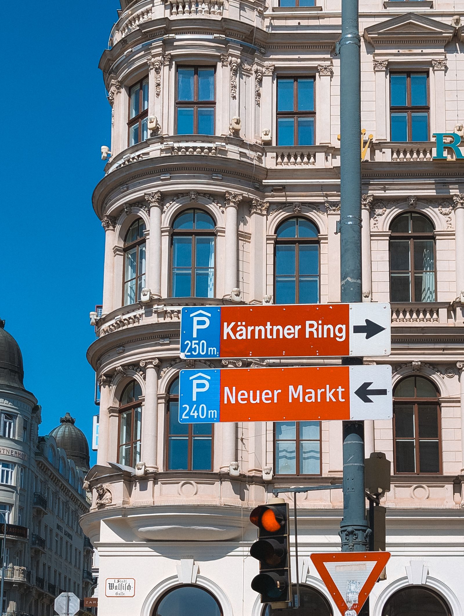Real Vienna street with historic architecture and everyday city life