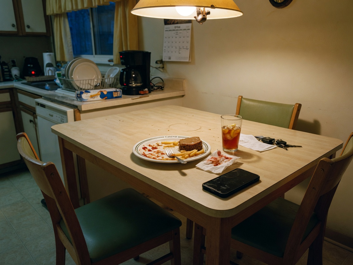An empty table after a conversation