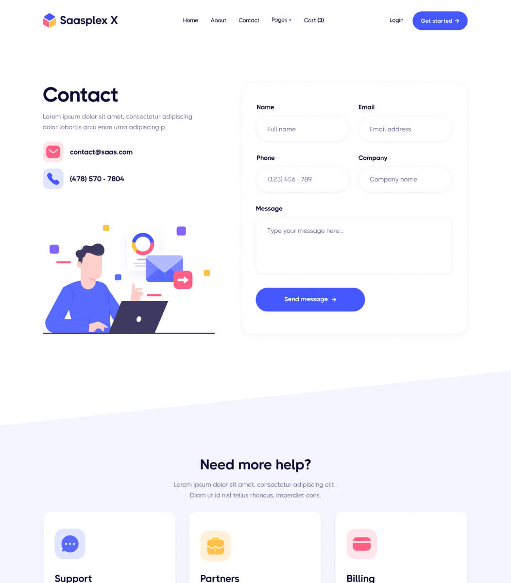 Contact - Saasplex X Webflow Template