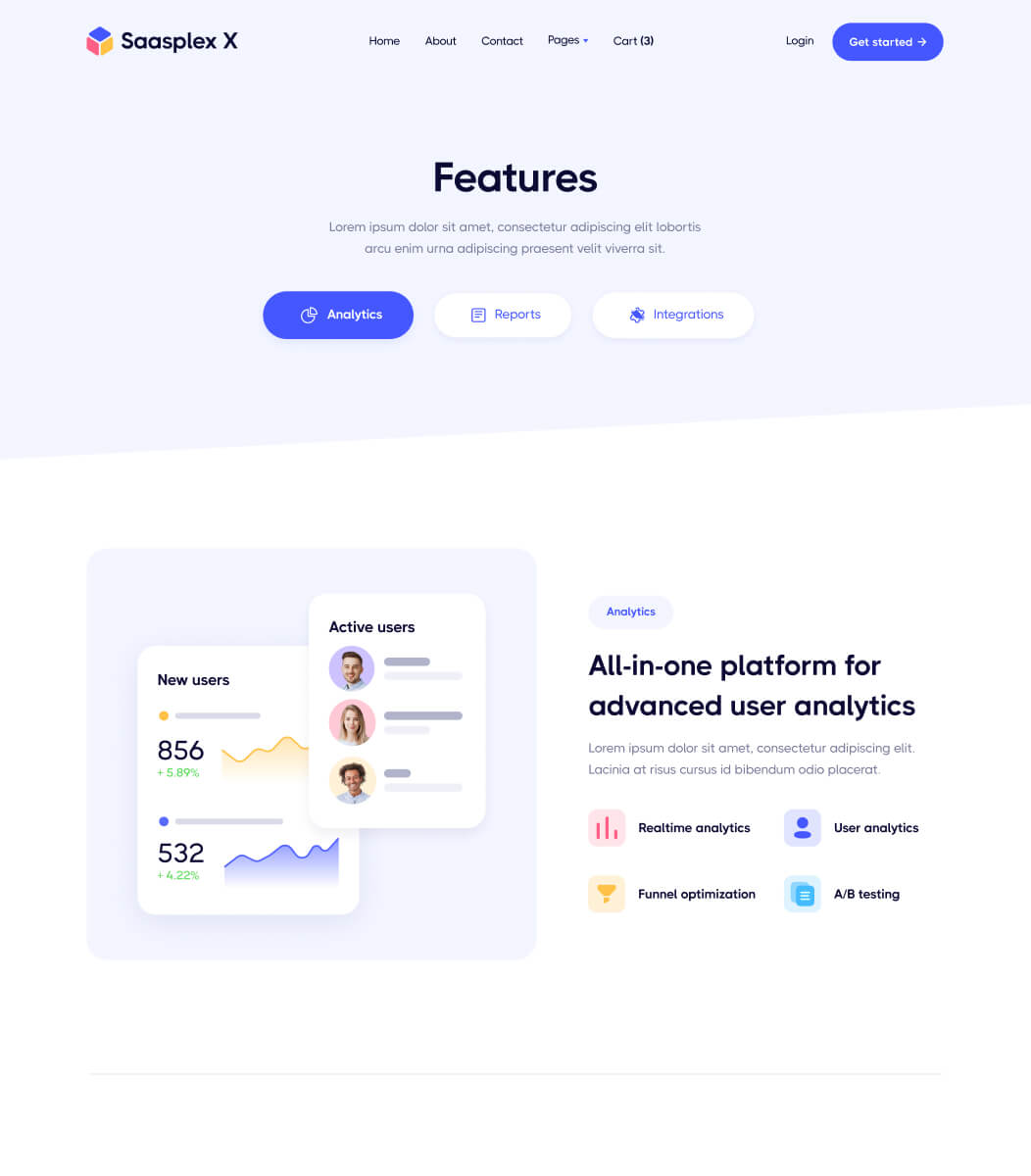 Features V3 - Saasplex X Webflow Template