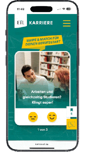 Eine Smarthone indem der Social Media Spot abgespielt wird