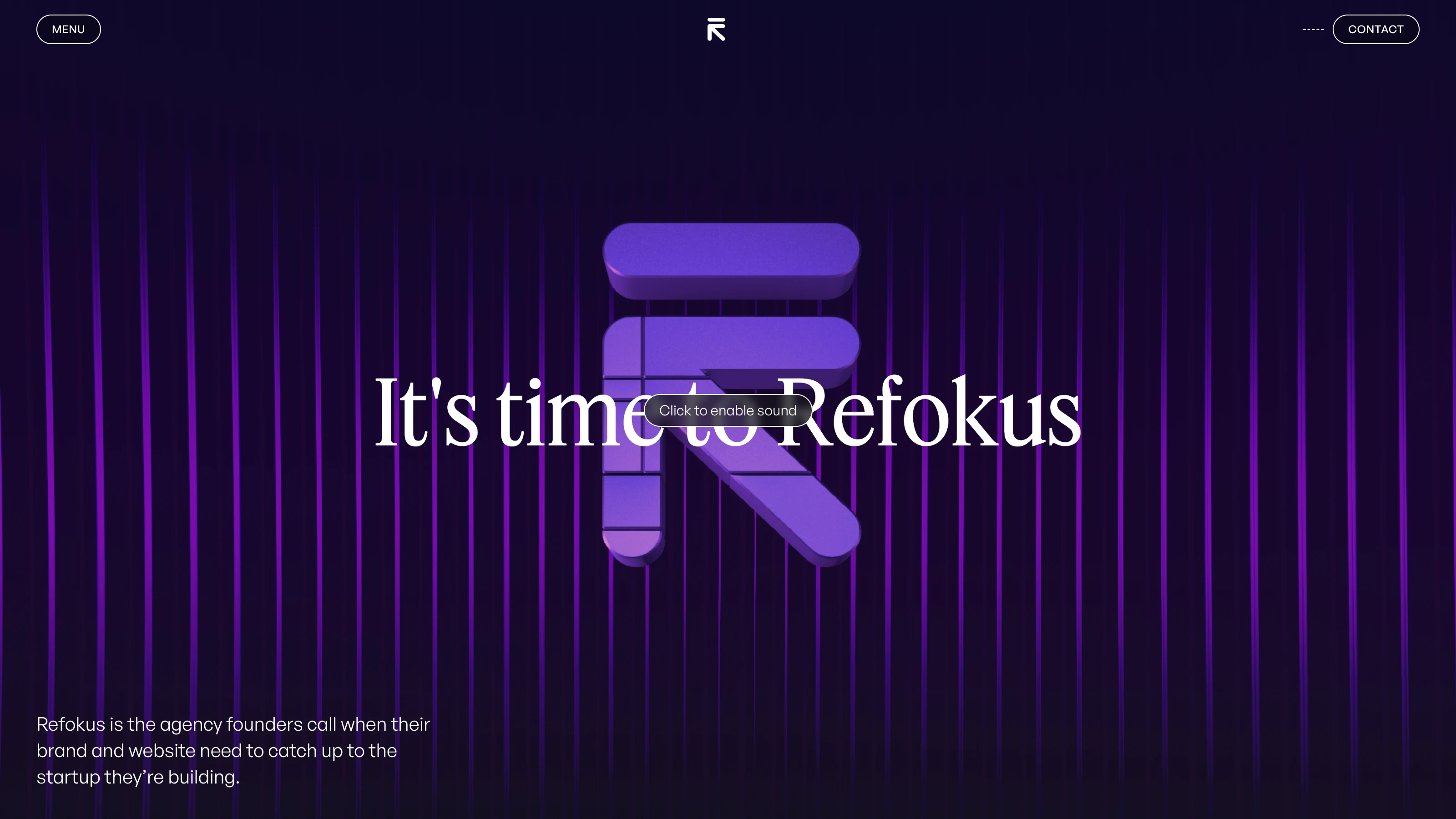 Page d’accueil de Refokus, agence Webflow spécialisée en branding et expériences digitales