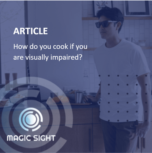 Man cooks with visual impairment