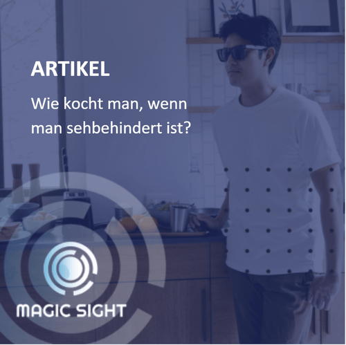 Mann kocht mit Sehbehinderung