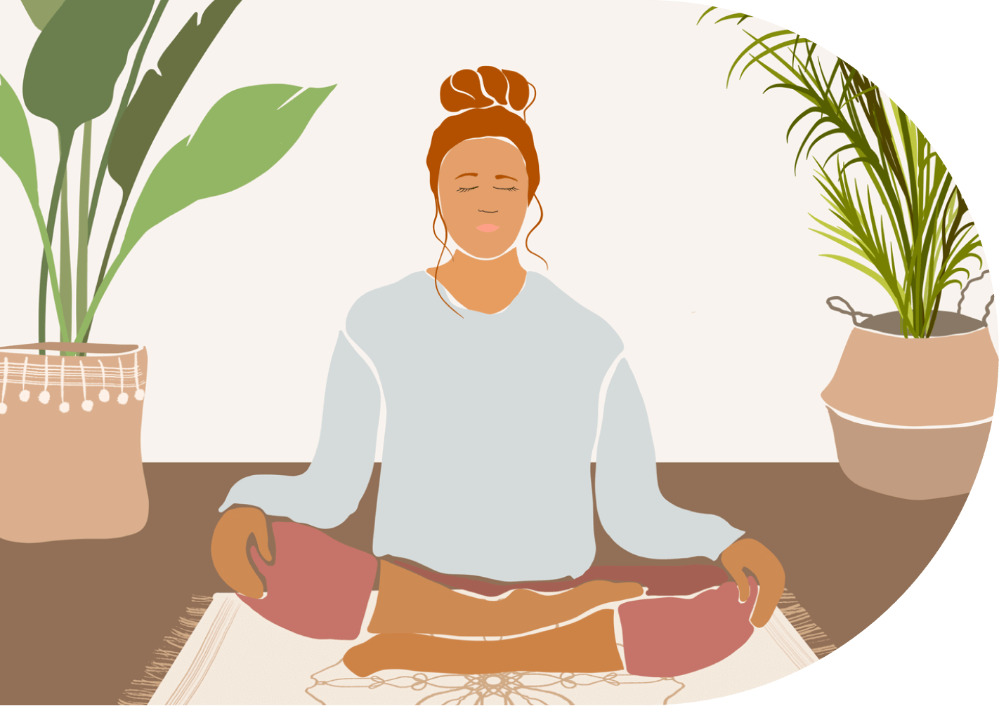 Illustration of a woman meditating