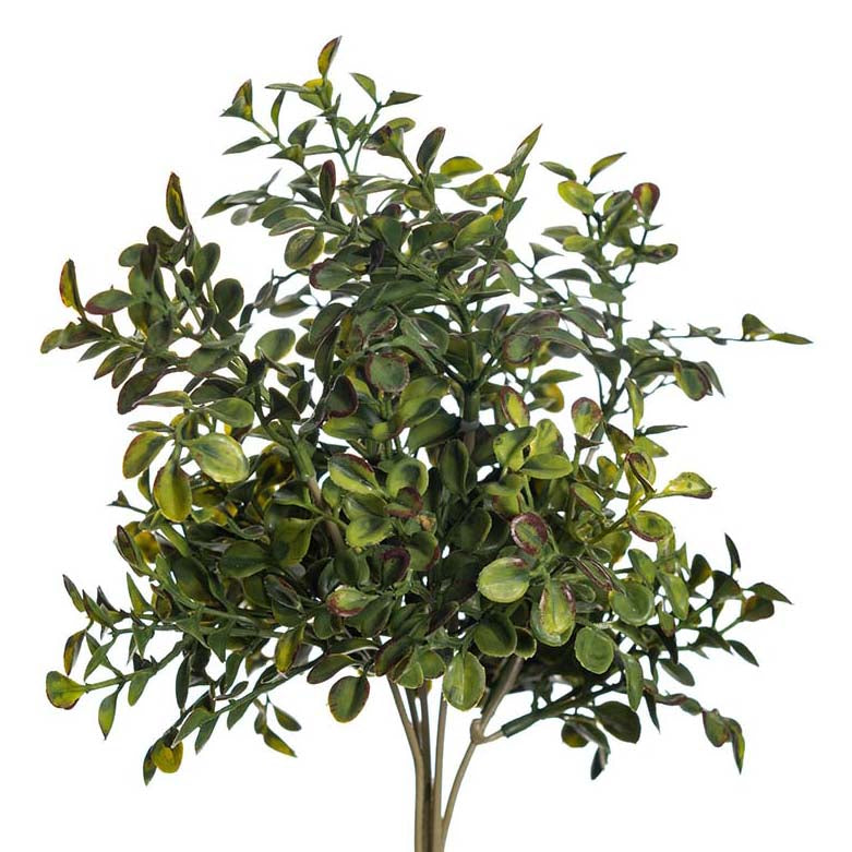 Bouquet d'airelles synthétique vert de 25 cm avec petites feuilles ovales