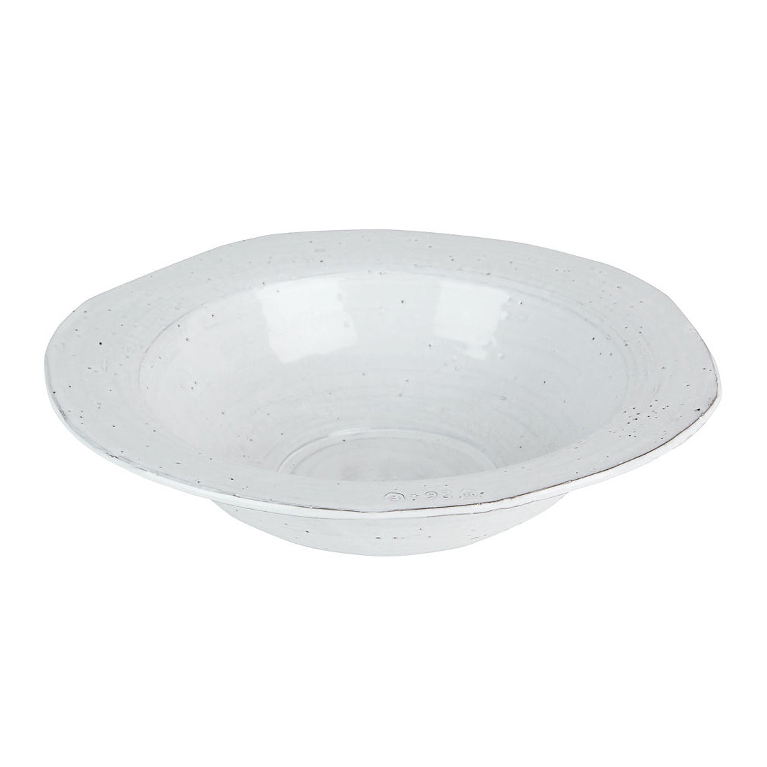 Plat creux en terre cuite blanche Galestro, forme ronde et bord évasé