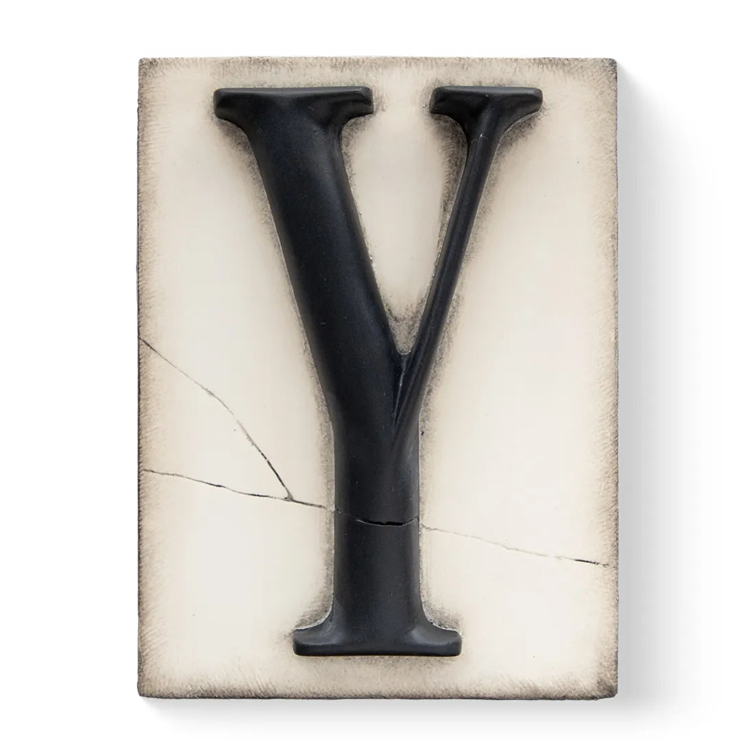 Memory block Sid Dickens Scribe Y beige en relief avec lettre Y noire