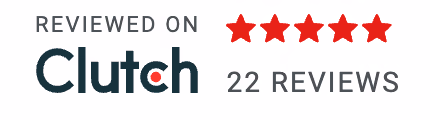 Reviewed on Clutch Badge showing FIrst Pier has 22 reviews.