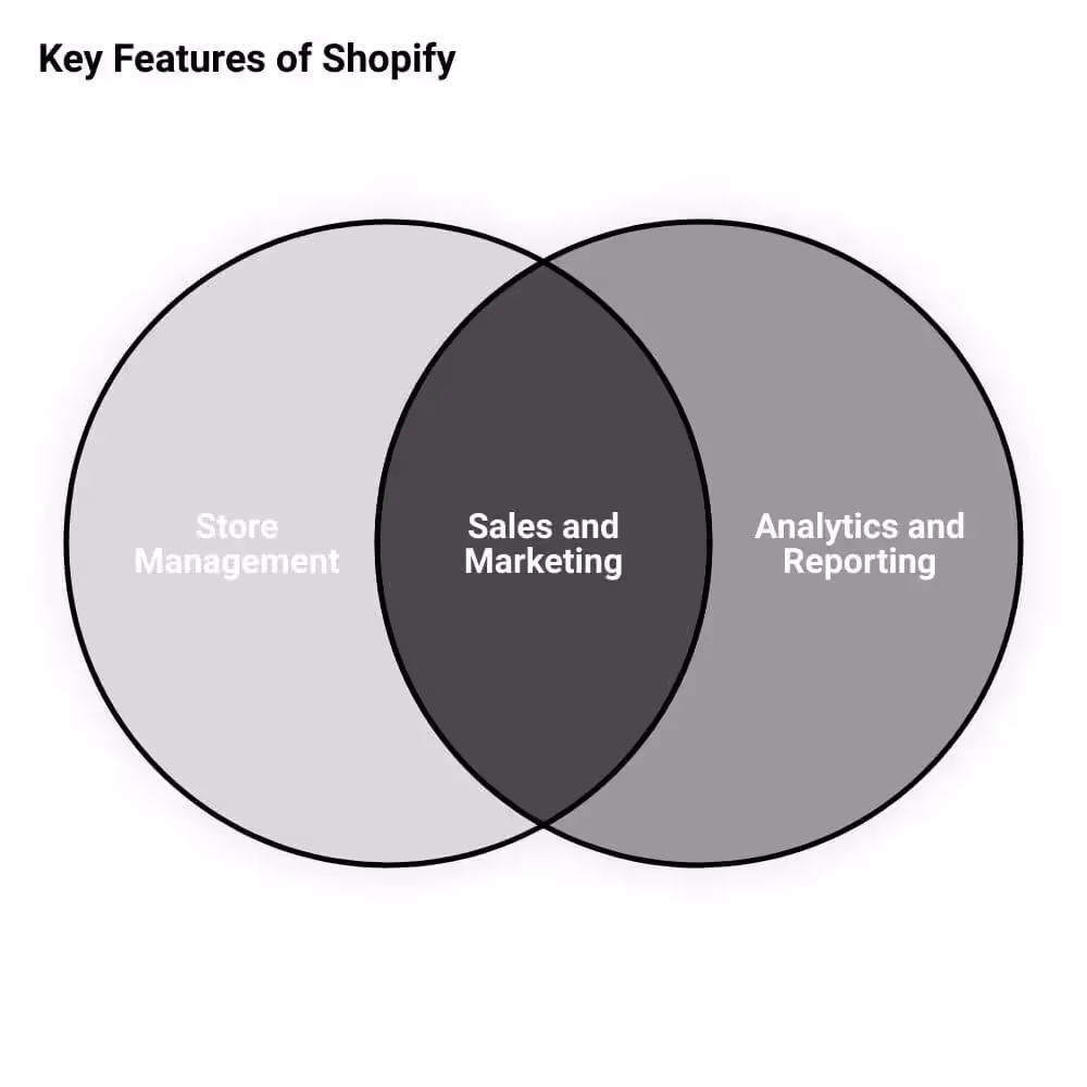 black and white vendiagram of marketing analysis