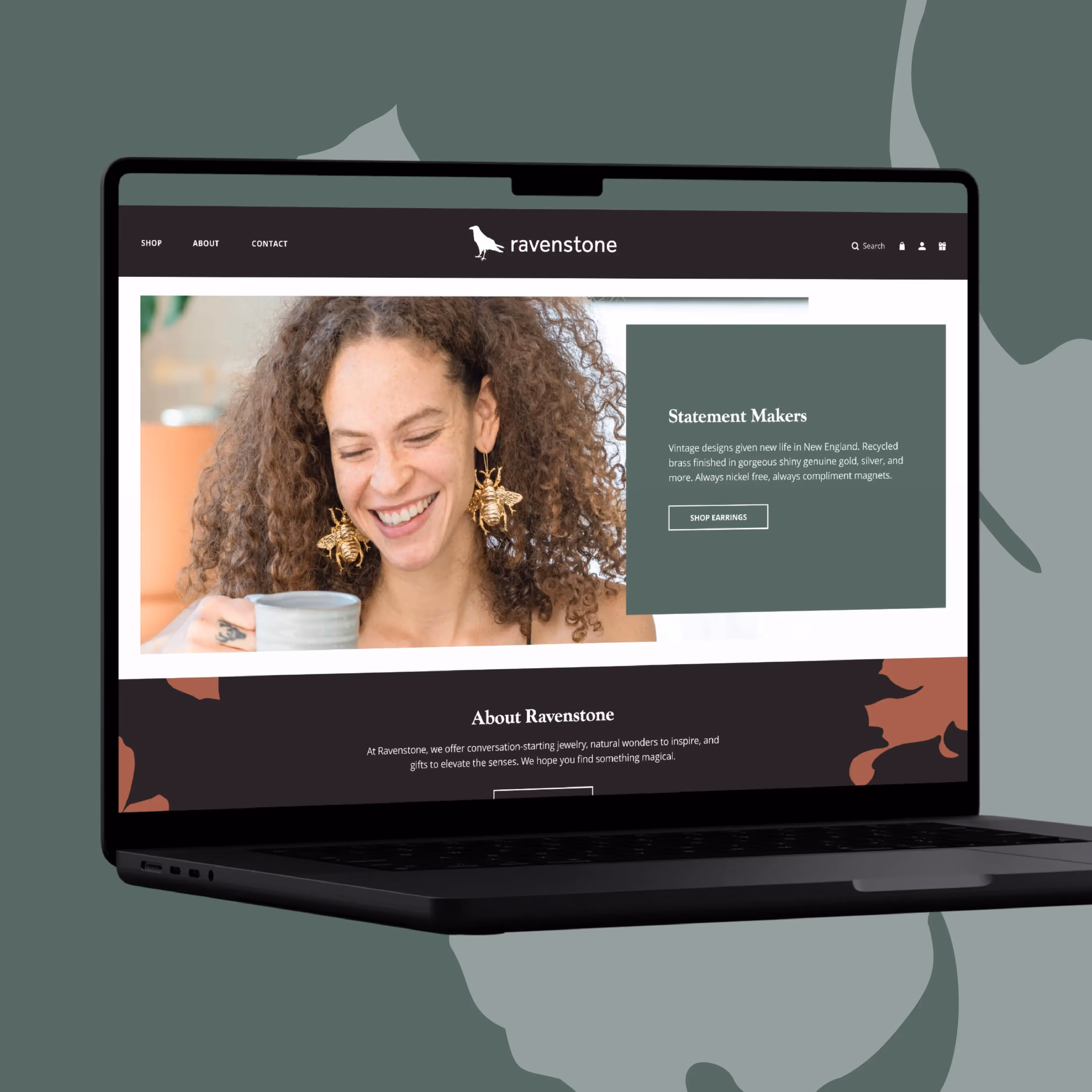 A laptop with a website on the screen