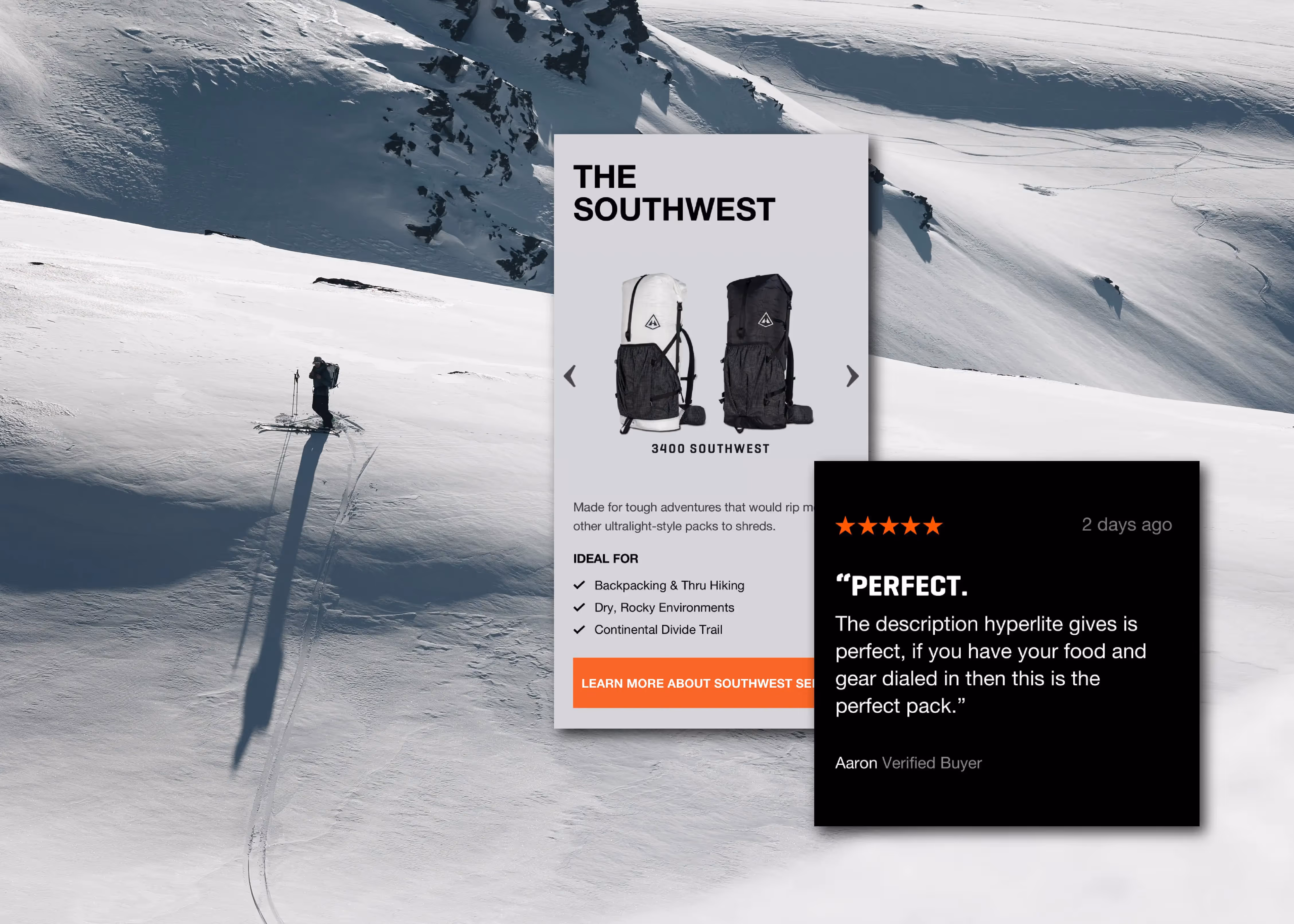 A snowboarder is going down a snowy mountain