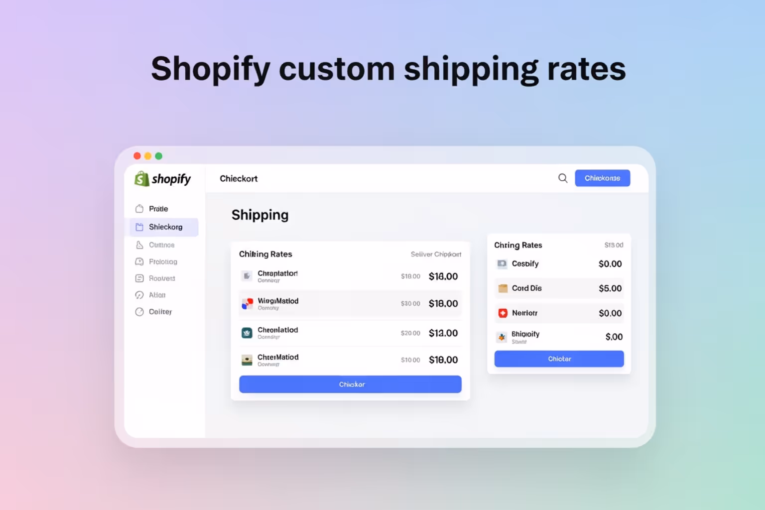 Add rate modal in Shopify admin - Shopify custom shipping rates
