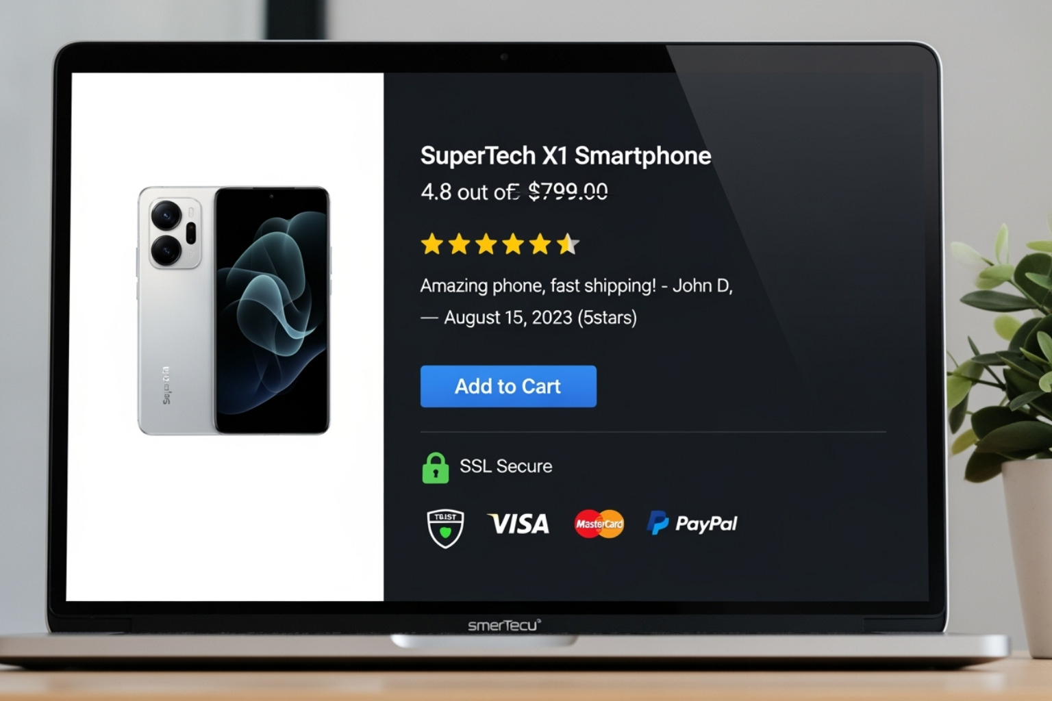 a product page showing customer reviews and trust seals - e-commerce best practices