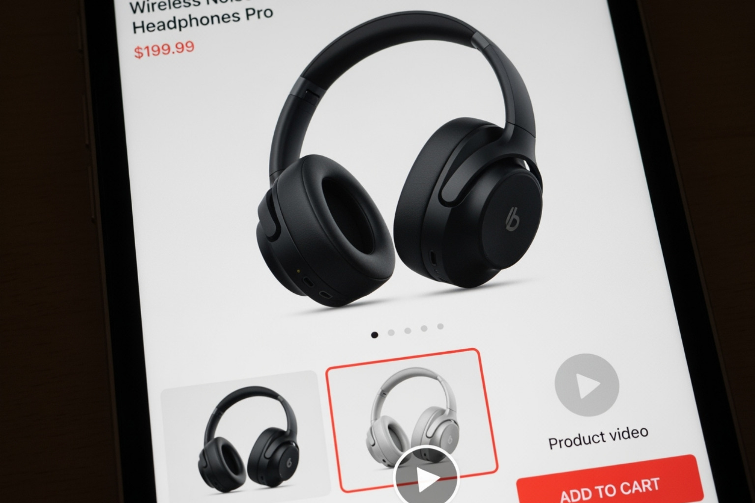 a product gallery with high-resolution images and a video thumbnail - e-commerce best practices