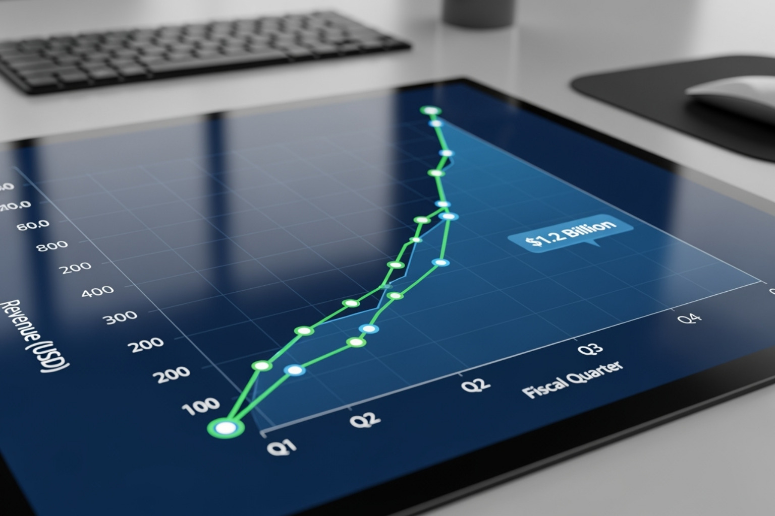 graph showing a sharp upward trend in sales and revenue - shopify expert maine