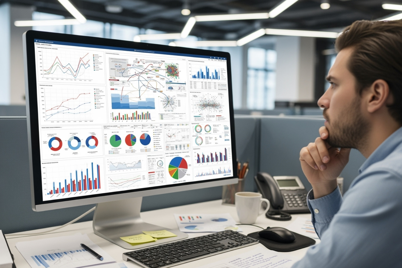 a person looking confused at a complex analytics chart - digital ad management