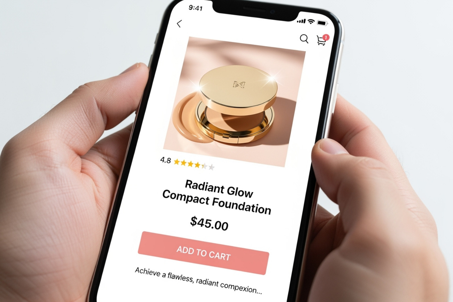 image of a visually appealing product page on mobile, like Kylie Cosmetics - responsive ecommerce website design