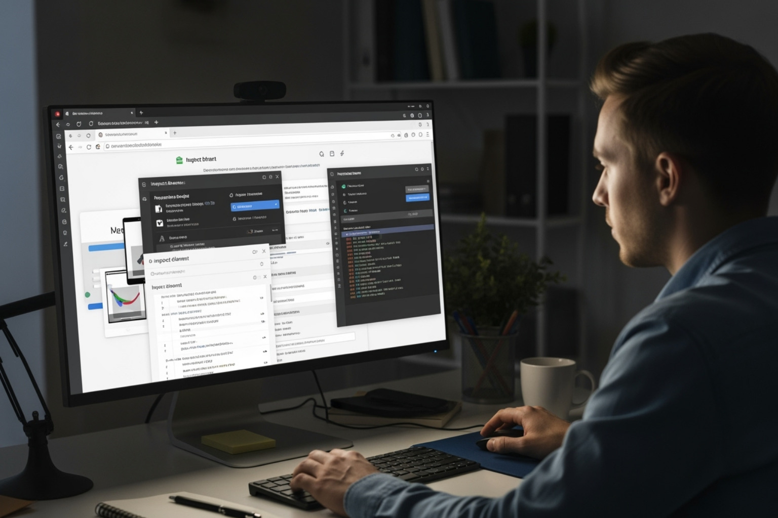 image of a developer using browser tools to test a site's responsiveness - responsive ecommerce website design